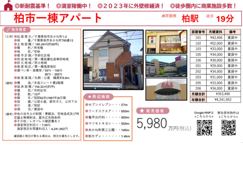 柏市あかね町一棟アパート 画像1