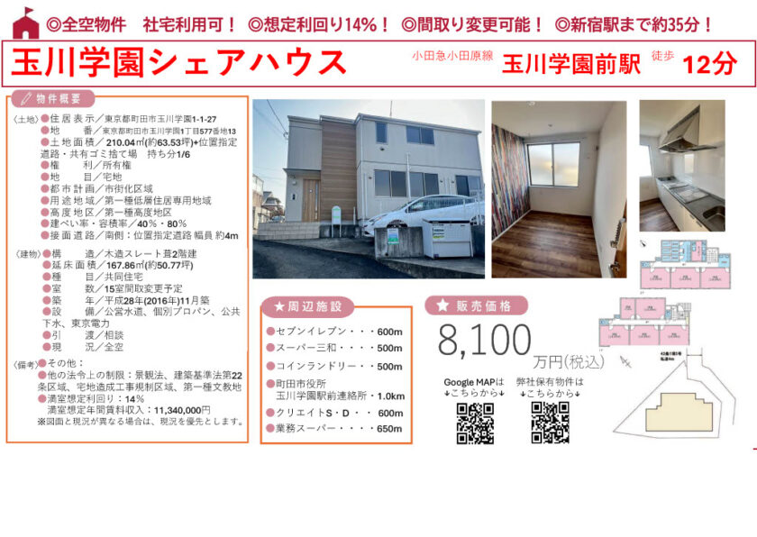 玉川学園シェアハウス 画像1