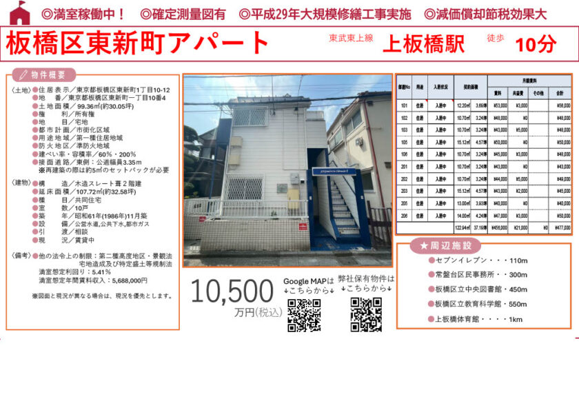 板橋区東新町一棟アパート 画像1