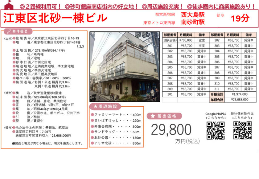 江東区北砂一棟ビル 画像1 江東区北砂一棟ビル 画像1