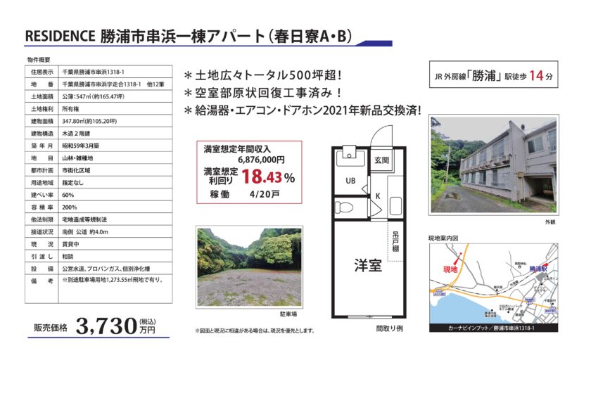 勝浦市串浜全4棟アパート 画像1