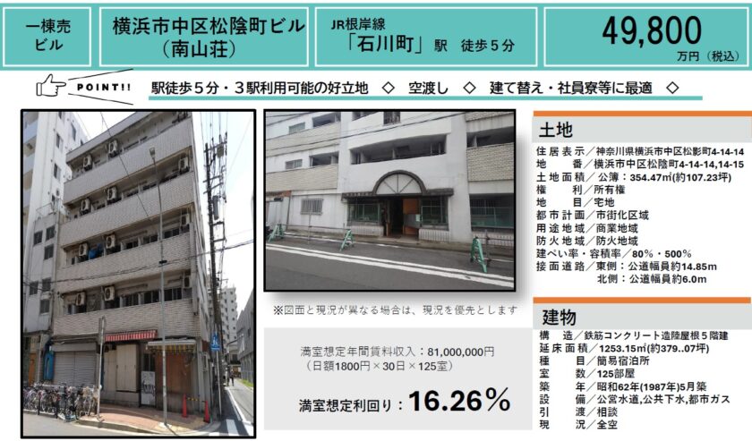 横浜市中区松陰町ビル（南山荘） 画像1