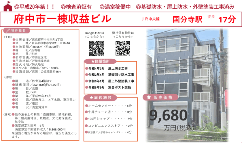 府中市栄町一棟ビル 画像1 府中市栄町一棟ビル 画像1