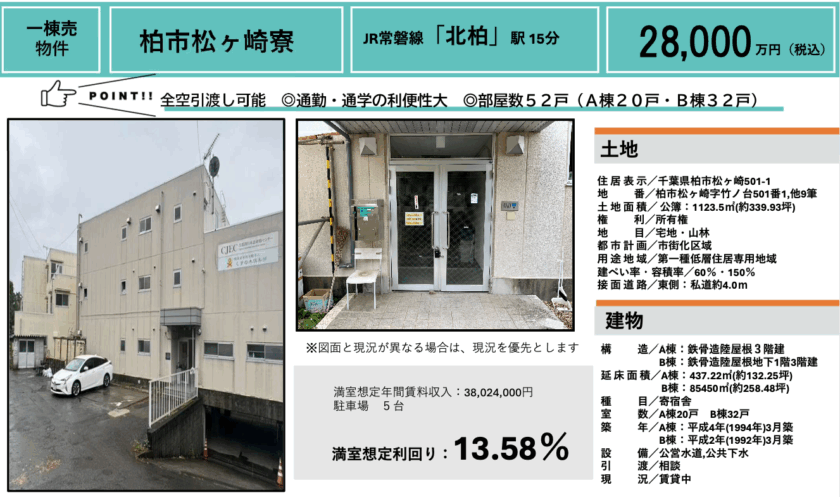 柏市松ヶ崎(松ヶ崎寮) 画像1 柏市松ヶ崎(松ヶ崎寮) 画像1