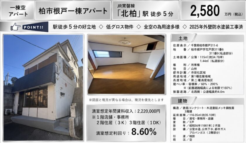柏市根戸一棟アパート 画像1