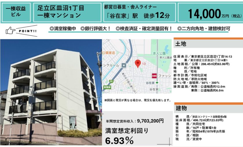 足立区皿沼1丁目一棟マンション 画像1